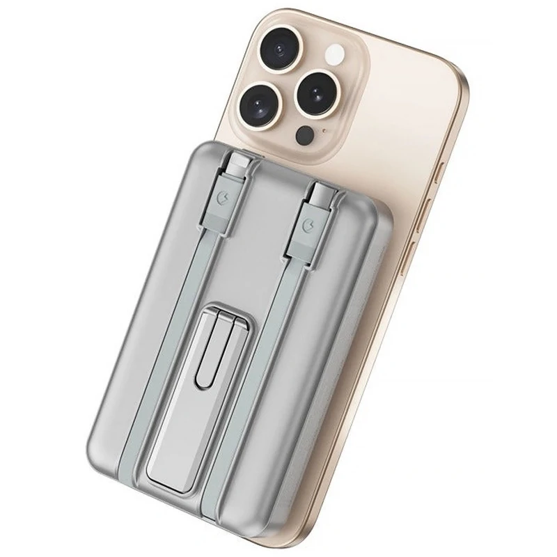 Портативний ЗП Power Bank WIWU Wi-P056 22.5W+PD20W з БЗП+iWatch with cable 10000 mAh – silver. Фото 1 з 5