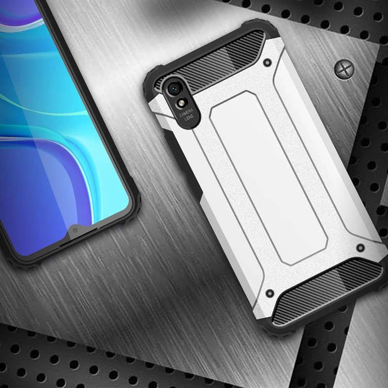 Протиударний чохол з посиленими кутами Immortal на Xiaomi Redmi 9A – Срібний. Фото 2 з 7