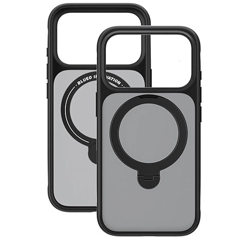 TPU+PC чохол Blueo Skin Friendly 360 Rotatable Stand with MagSafe для Apple iPhone 17 Pro Max (6.9") – Black. Фото 3 з 3