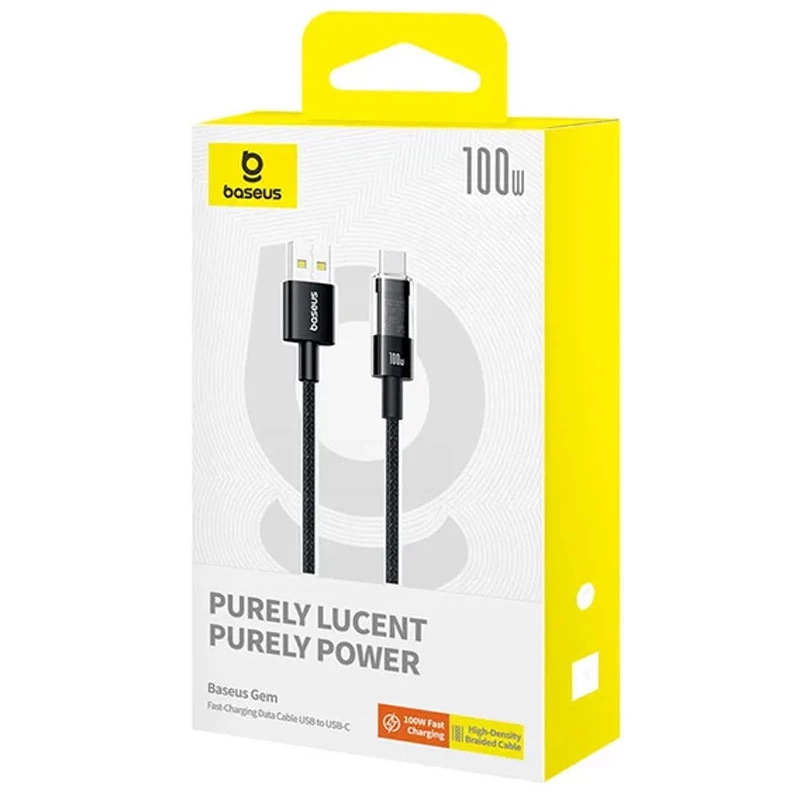 Дата кабель Baseus Gem Fast Charging USB to Type-C 100W (1m) (P10373002211) – Cluster Black. Фото 3 з 3