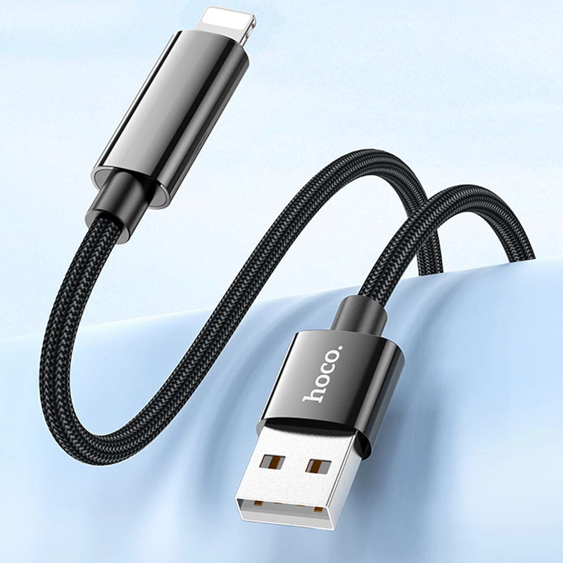 Дата кабель Hoco U125 Benefit 2.4A USB to Lightning (1.2m) – Black. Фото 5 з 6