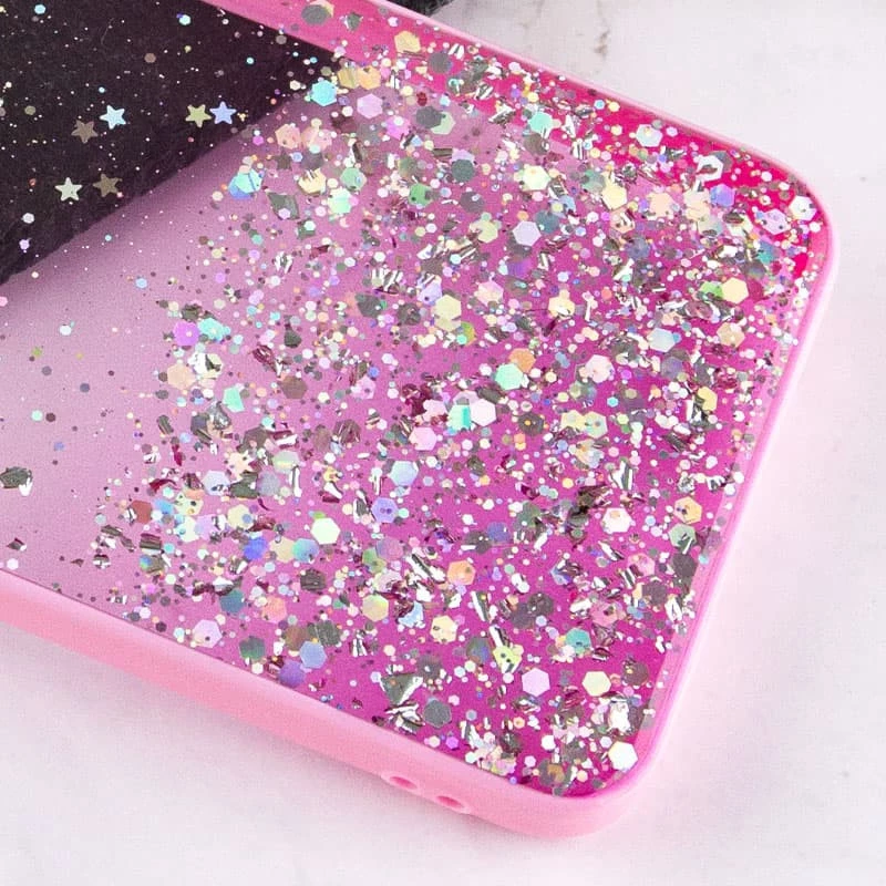 Чохол з блискітками та захистом камери на Xiaomi Redmi 12C / Poco C55 – Рожевий. Фото 3 з 9