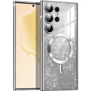 Чехол с блесками, защитными линзами на камеру и MagSafe для Samsung Galaxy S22 Ultra фото 1 из 4