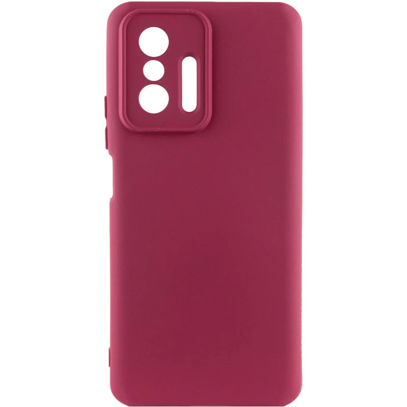 Чехол Silicone Case Lakshmi Plus с закрытой камерой для Xiaomi 11T / 11T Pro – Бордовый / Marsala. Фото 1 из 4