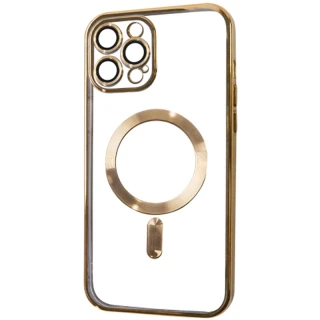 Хромовый TPU чехол с MagSafe для Apple iPhone 13 Pro Max (6.7") — Gold