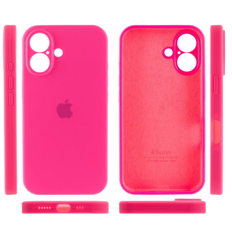 Чохол Silicone Case з захистом камери на Apple iPhone 16 Plus – Рожевий / Barbie pink. Фото 4 з 8