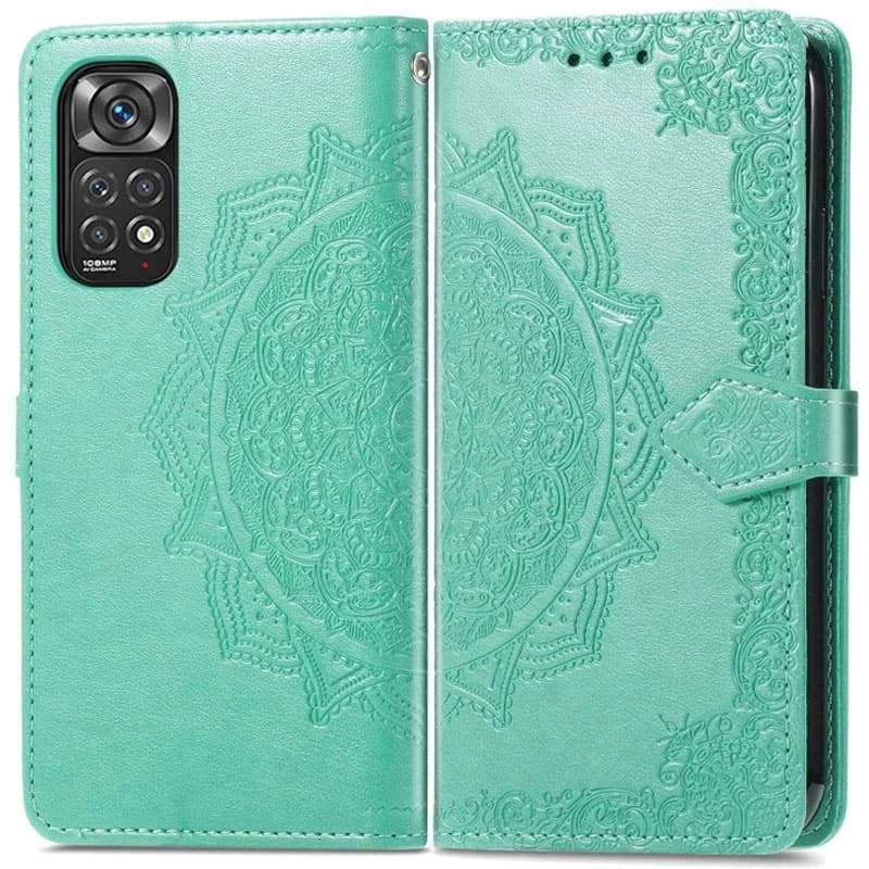 Кожаный чехол-книжка Art Case с визитницей для Xiaomi Redmi Note 11 (Global) / Note 11S – Бирюзовый. Фото 2 из 4