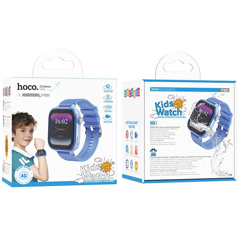 Дитячий cмарт-годинник Hoco Y101 4G – Blue. Фото 5 з 5