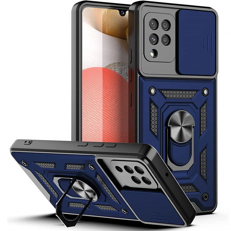 Удароміцний чохол Ummi Camshield Serge Ring (in box) для Samsung Galaxy A22 4G – Синій / Navy. Фото 1 з 2