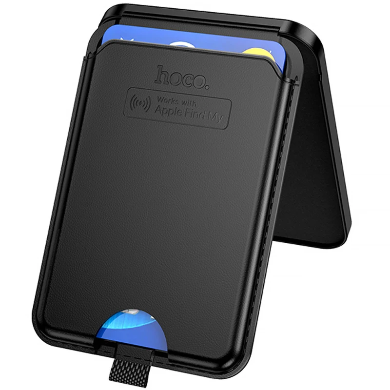 Кардхолдер магнитный Hoco E91I Tiger с трекером 120 mAh – Black. Фото 5 из 6