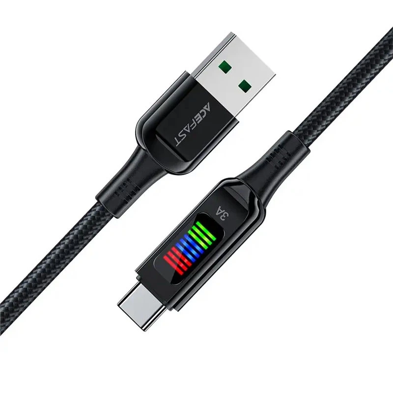 Дата кабель Acefast C7-04 USB-A to USB-C zinc alloy – Black. Фото 4 з 7