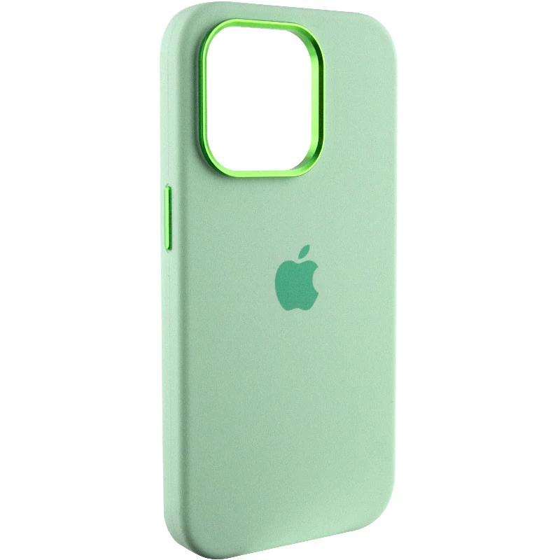 Чехол Silicone Case с металлическими кнопками для Apple iPhone 13 Pro Max (6.7") – Зеленый / Pistachio. Фото 2 из 9