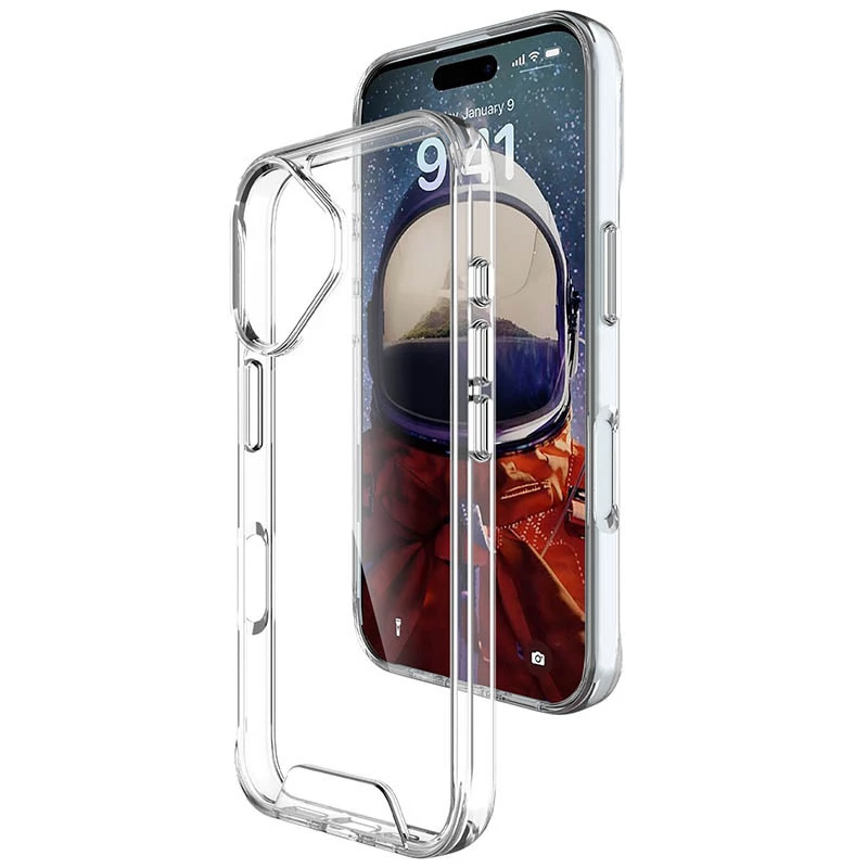 Силіконовий чохол Space Case на Apple iPhone 16 Plus – Прозорий. Фото 7 з 8