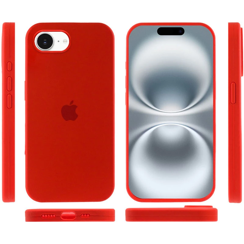 Чохол Silicone Case з закритим низом на Apple iPhone 16e (6.1") – Червоний / Red. Фото 6 з 6