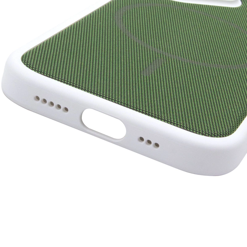 Чохол TPU TechWoven Hybrid with MagSafe для Apple iPhone 16 Pro – White / Green. Фото 7 з 7