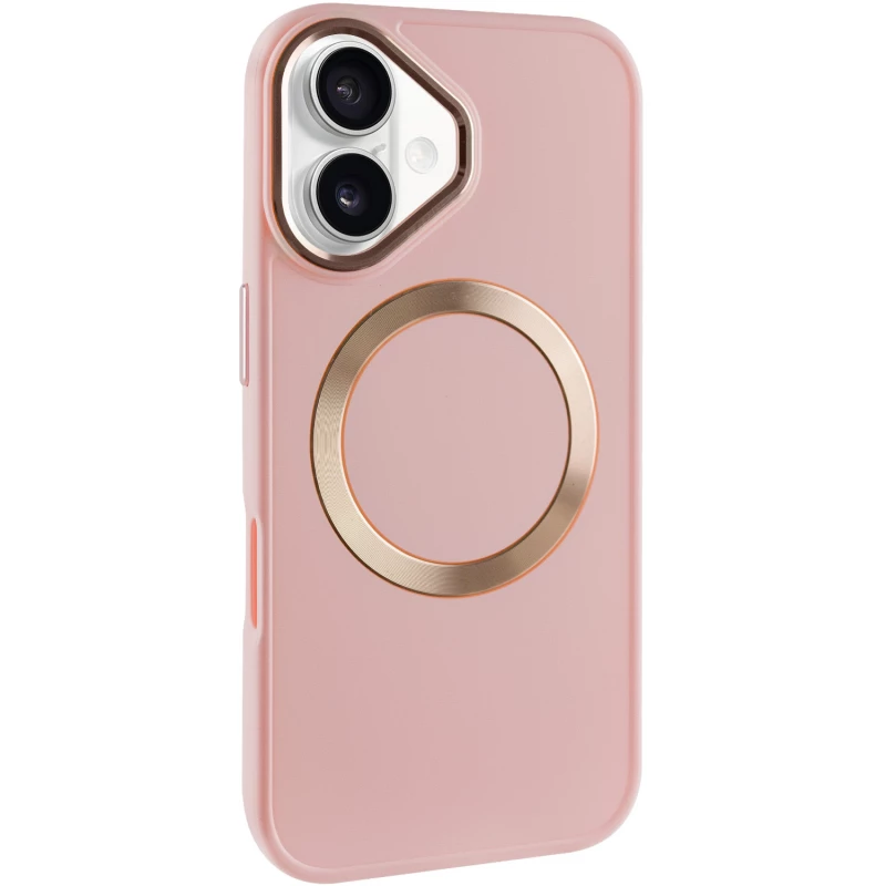 TPU чохол Bonbon з металевими кнопками та MagSafe на Apple iPhone 16 – Рожевий / Light Pink. Фото 1 з 7