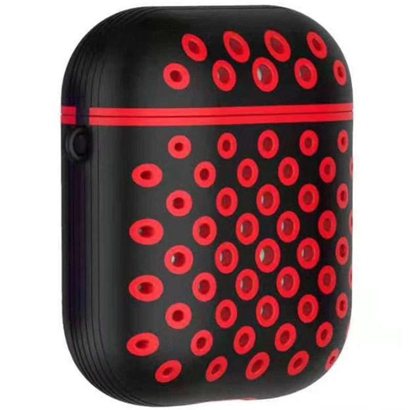 

Силіконовий футляр для навушників Airpods Sport з карабіном (Чорний / Червоний)