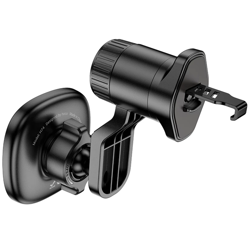 Автодержатель Hoco H74 Crown ring magnetic (air outlet) – Black / Metal gray. Фото 7 из 7