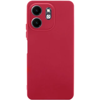 Кольоровий силіконовий чохол GETMAN із закритою камерою для Xiaomi Redmi 15 4G (Global) / 5G — Червоний / Dark Red