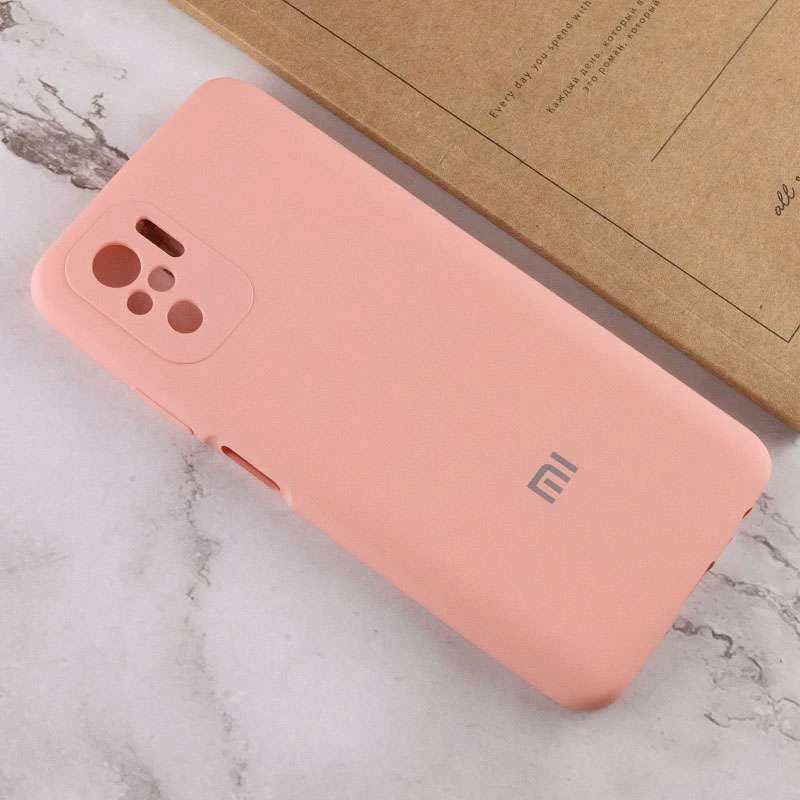 Чохол Silicone Case з закритим низом та захистом камери на Xiaomi Redmi Note 10 / Note 10s – Рожевий / Pudra. Фото 4 з 4