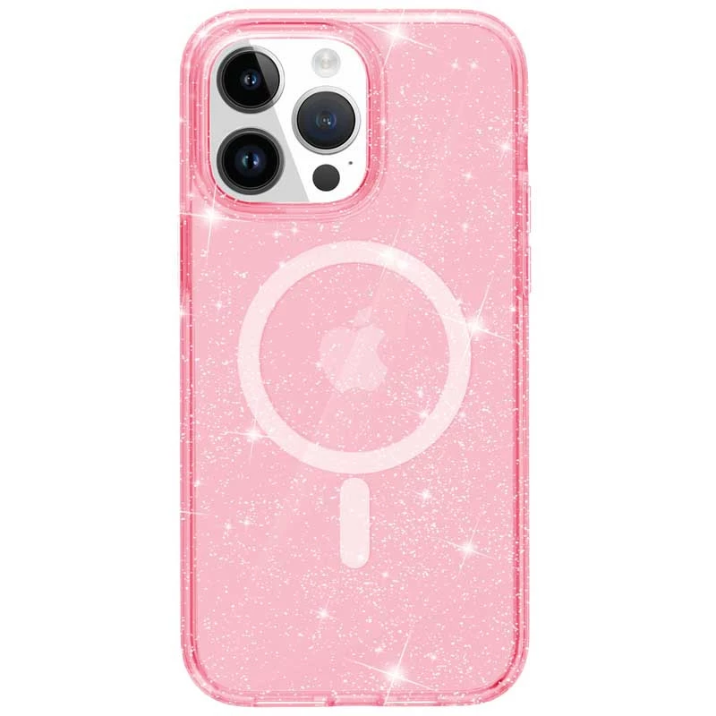 Чохол з блискітками та MagSafe на Apple iPhone 13 Pro Max (6.7") – Pink+Glitter. Фото 7 з 7