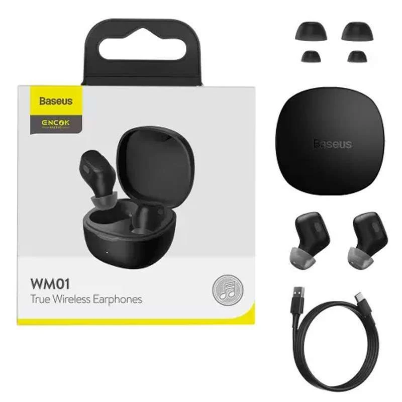 Bluetooth навушники Baseus WM01 TWS (NGWM01/NGTW24) – Black. Фото 5 з 6