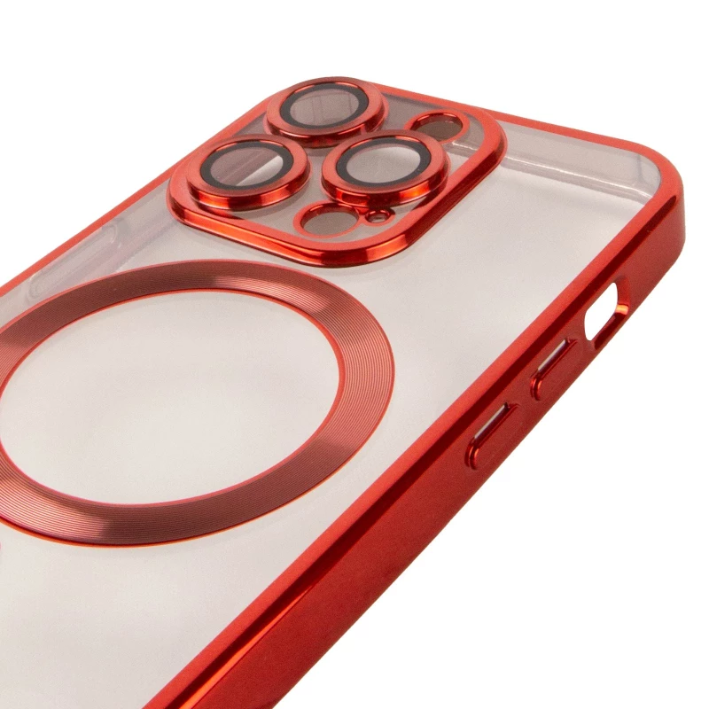Хромовый TPU чехол с MagSafe для Apple iPhone 15 Pro Max (6.7") – Red. Фото 4 из 6