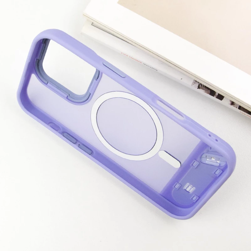 TPU+PC чехол Stand case для Apple iPhone 16 Pro – Light blue. Фото 5 из 7