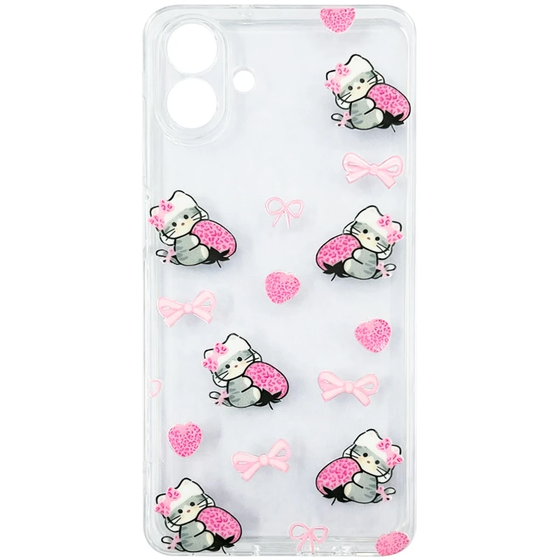 Чохол TPU Clear Joy для Samsung Galaxy A26 5G – Strawberry Cats. Фото 1 з 1