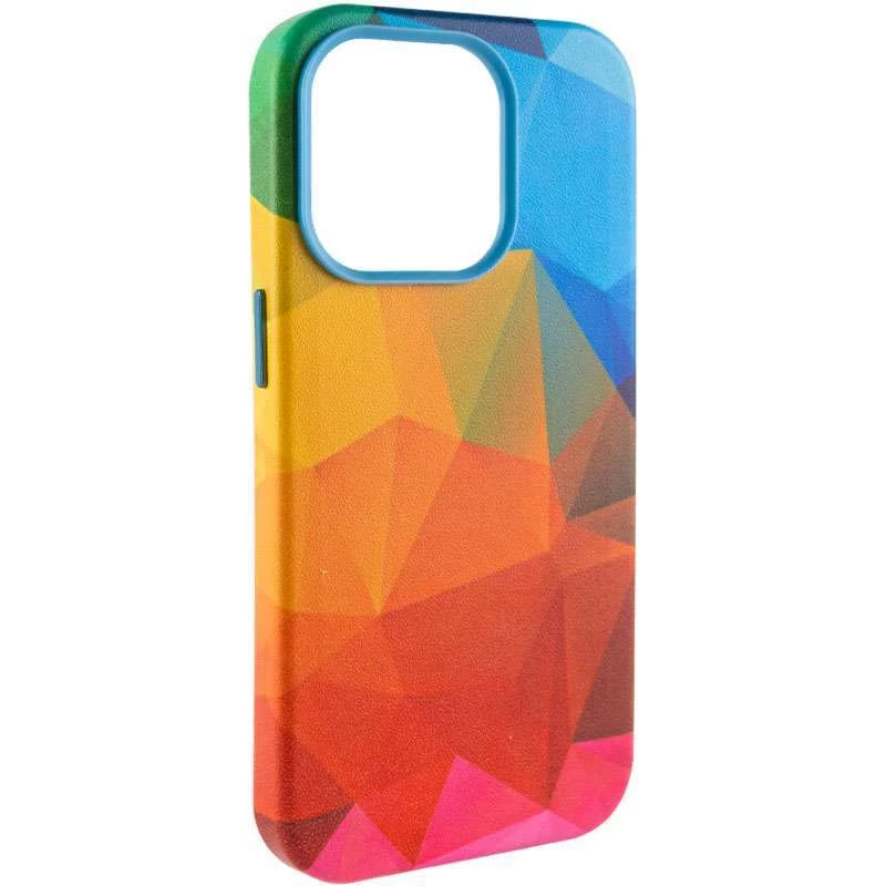 Шкіряний чохол Colour Splash with MagSafe на Apple iPhone 13 Pro (6.1") – Red / Blue. Фото 3 з 8