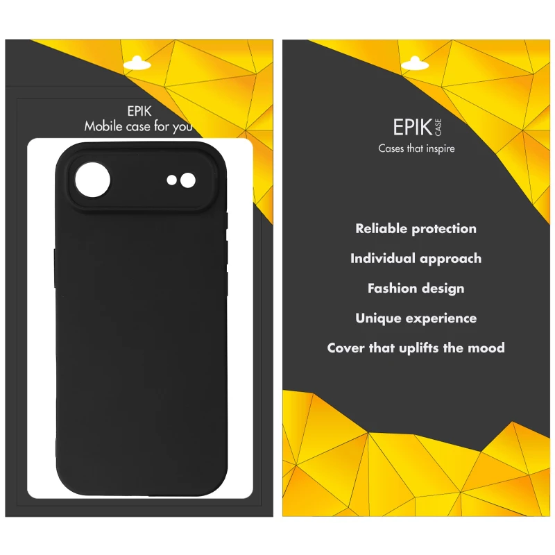 Чёрный силиконовый чехол Epik с защитой камеры для Apple iPhone 17 Air (6.5") – Черный. Фото 2 из 2
