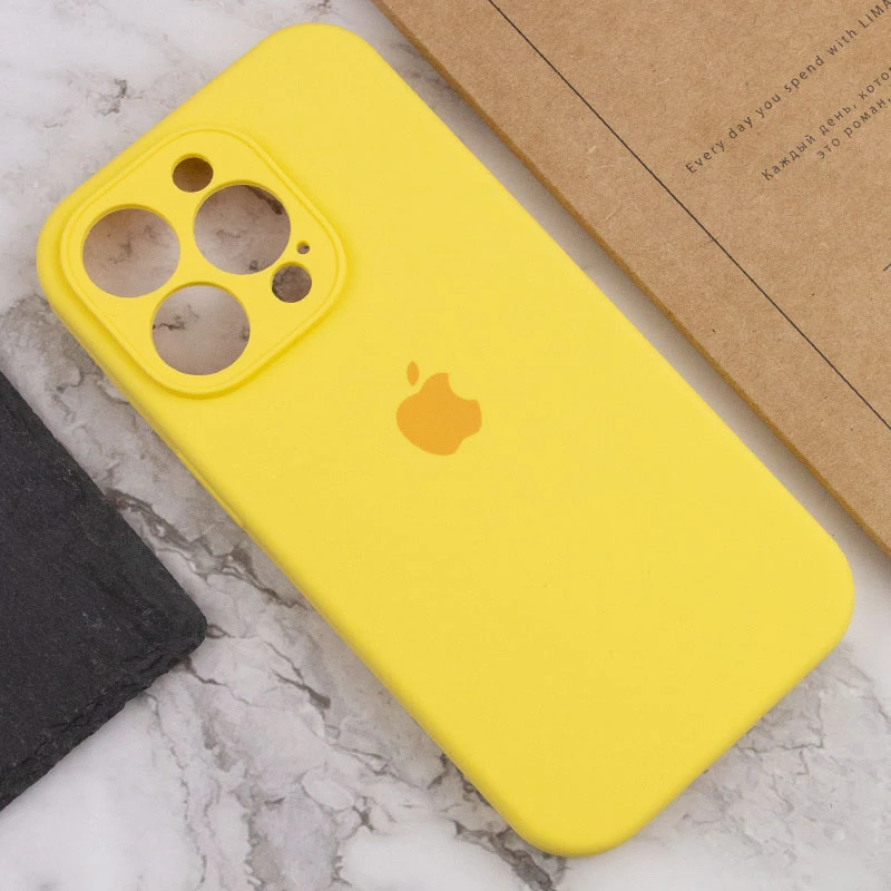 Чехол Silicone Case с защитой камеры для Apple iPhone 13 Pro Max (6.7") – Желтый / Yellow. Фото 14 из 18