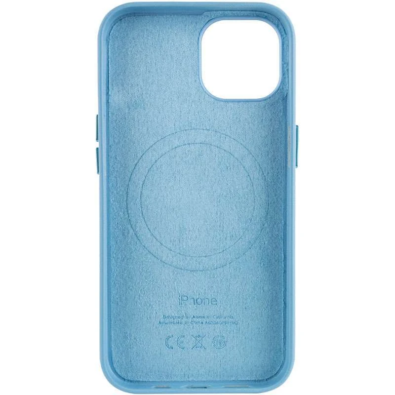 Кожаный чехол Leather Case с MagSafe для Apple iPhone 12 Pro Max (6.7") – Blue. Фото 4 из 9