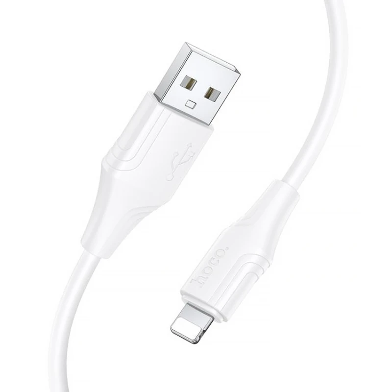 Дата кабель Hoco X124 Bien silicone USB to Lightning 2.4A (1m) – White. Фото 2 из 3