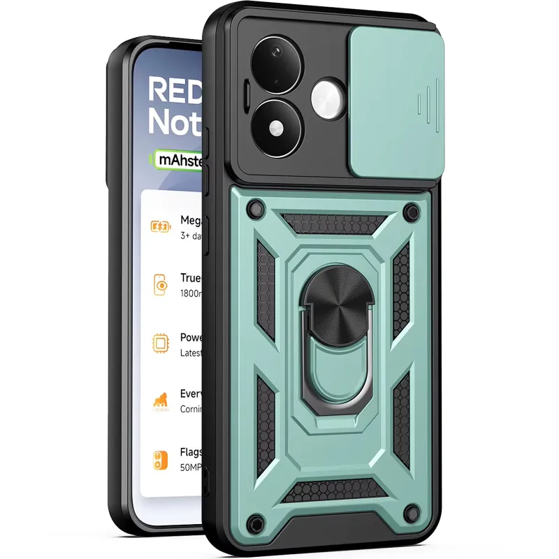 Ударопрочный чехол Ummi Camshield Serge Ring (in box) для Xiaomi Redmi Note 17 – Зеленый / Green. Фото 1 из 1