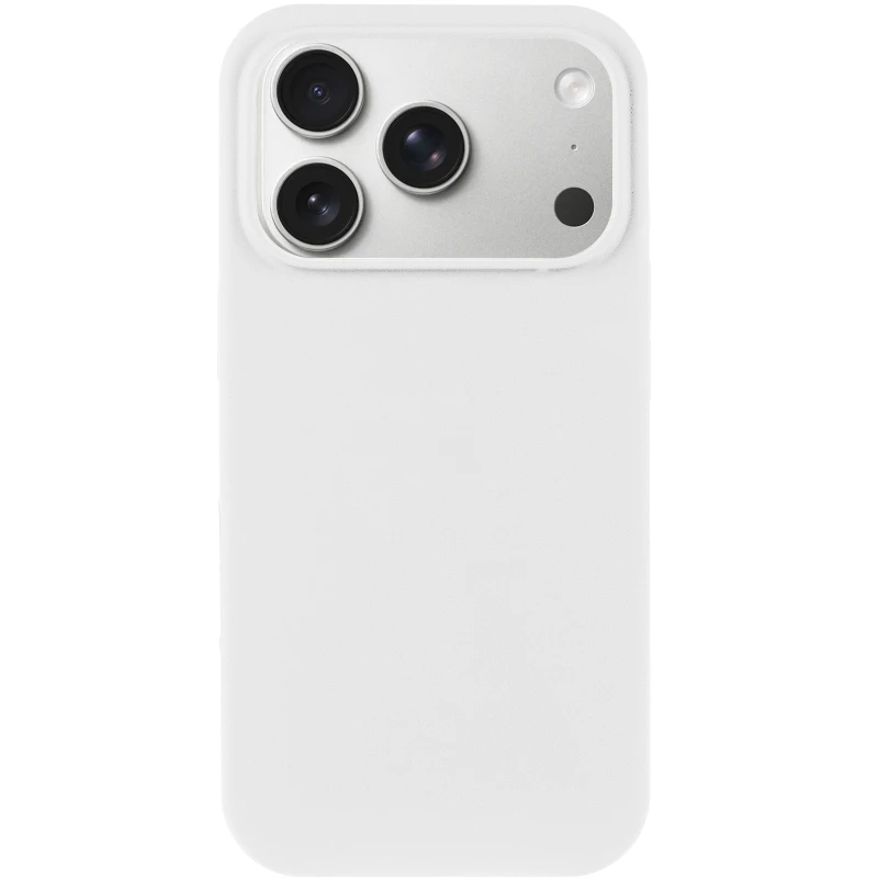 Чехол с закрытым низом Silicone Case для Apple iPhone 18 Pro Max – Белый / White. Фото 2 из 2