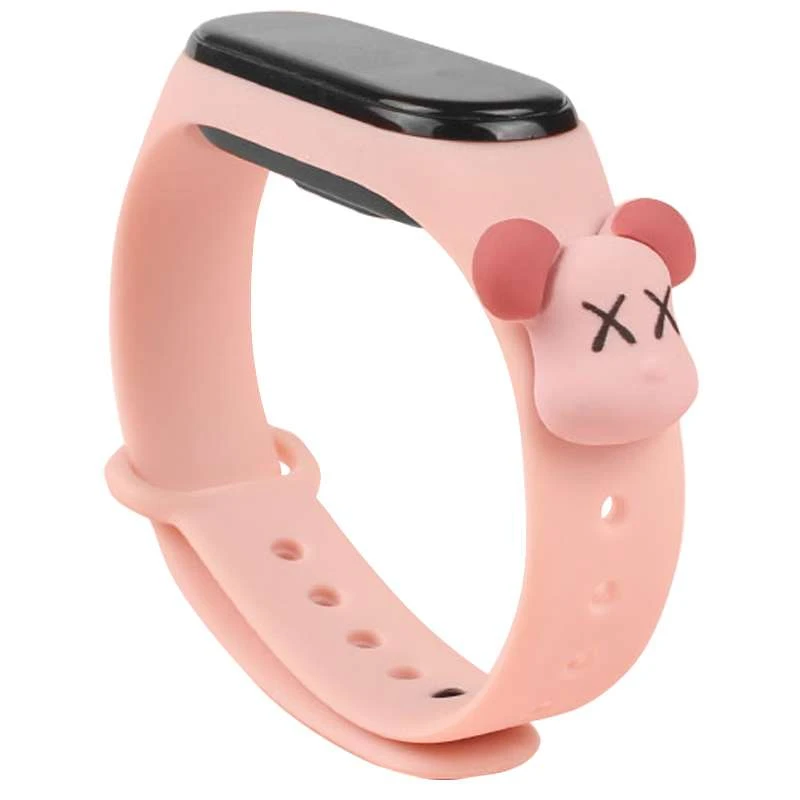 

Силіконовий ремінець Cartoon Face для Xiaomi Mi Band 6 (Рожевий / Ведмідь KAWS)