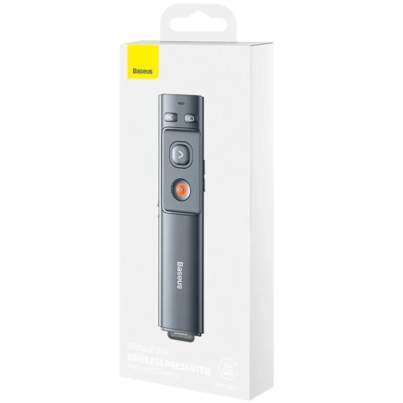 Лазерна указка Baseus Orange Dot Wireless Presenter (Red Laser) (WKCD) – Grey. Фото 6 з 6