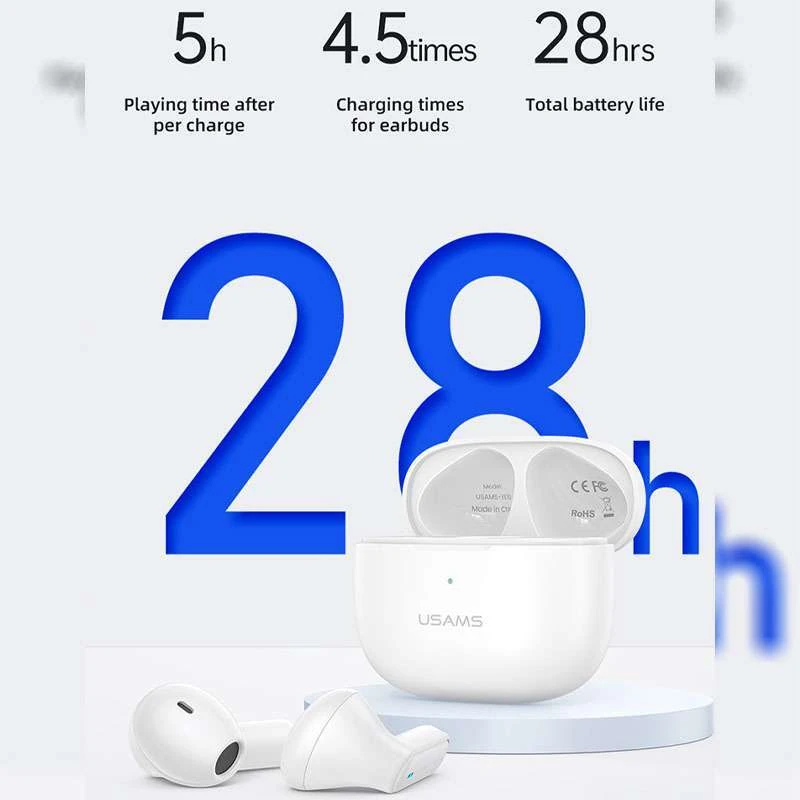 Беспроводные TWS наушники Usams-NX10 BT 5.2 – White. Фото 3 из 6