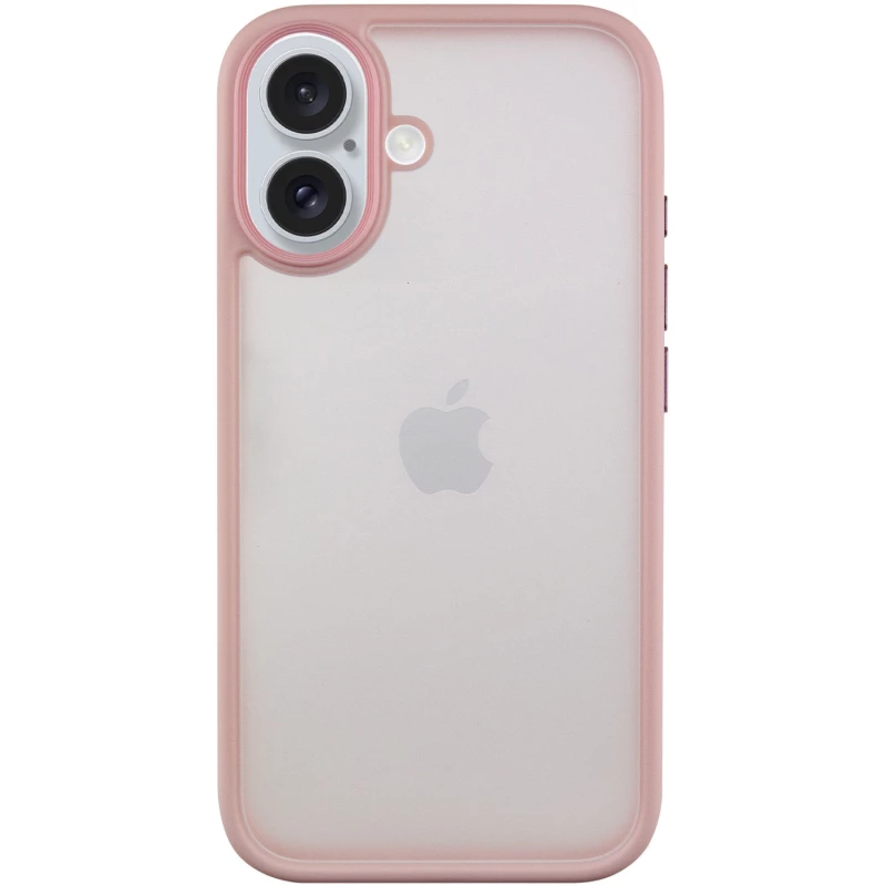 

TPU+PC с металлическими кнопками для Apple iPhone 16 (Розовый), Рожевий