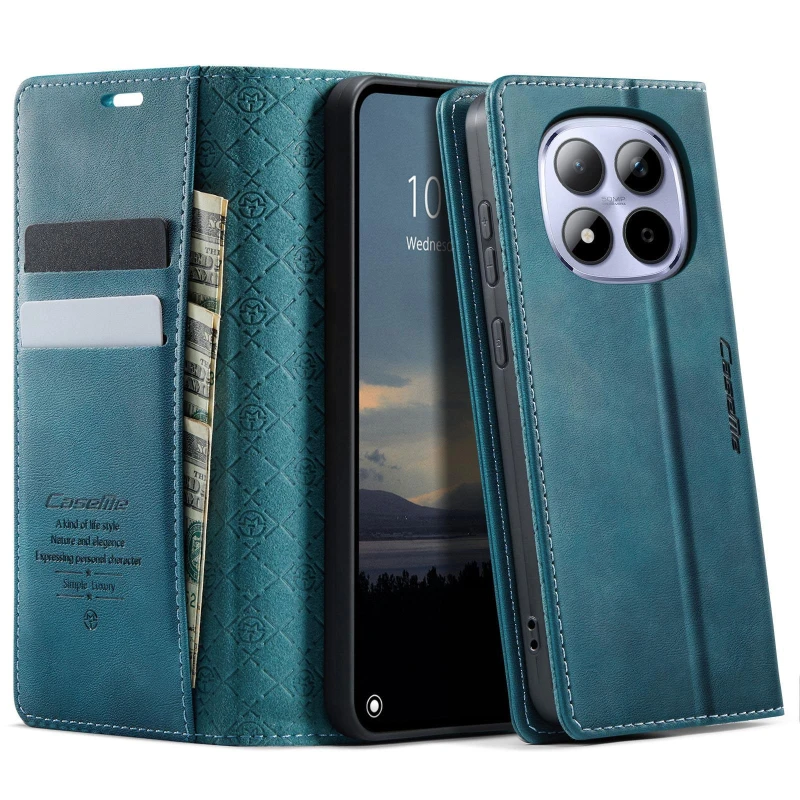 Шкіряний чохол-книжка CaseMe Velvet Matte для Xiaomi Redmi Note 15 Pro+ 5G – Green. Фото 3 з 6