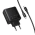 СЗУ Hoco C160A Upgrade PD65W+QC3.0 (1USB-A/2C) + кабель Type-C to Type-C – Black. Фото 6 из 6