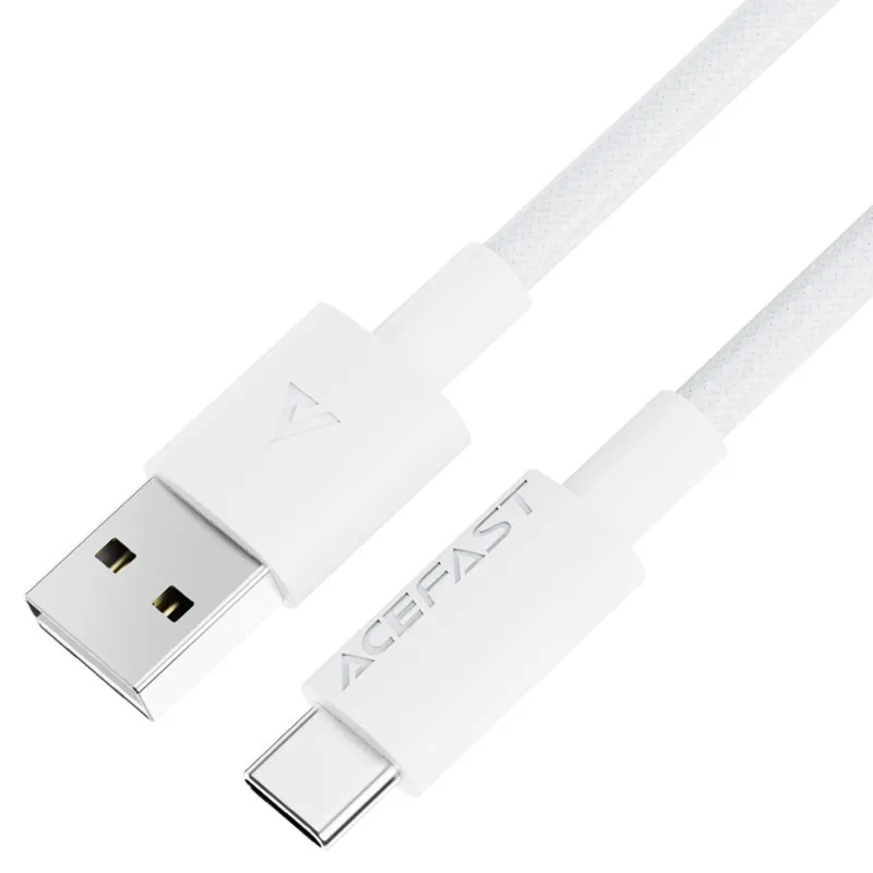 Дата кабель Acefast C18-04 USB to Type-C 3A (1.2m) – White. Фото 2 из 5