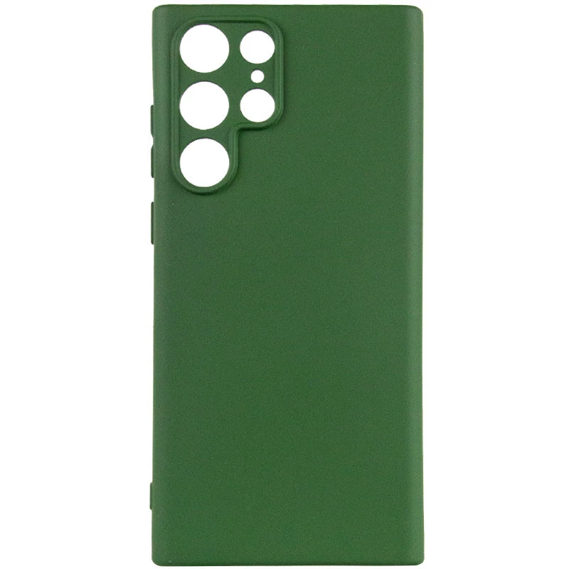Чехол Silicone Case Lakshmi с закрытой камерой для Samsung Galaxy S22 Ultra – Зеленый / Dark green. Фото 4 из 11
