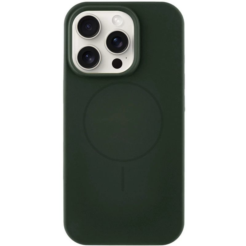 Чехол Silicone Armor Max не logo with MagSafe для Apple iPhone 16 Pro – Зеленый / Dark Olive. Фото 1 из 2
