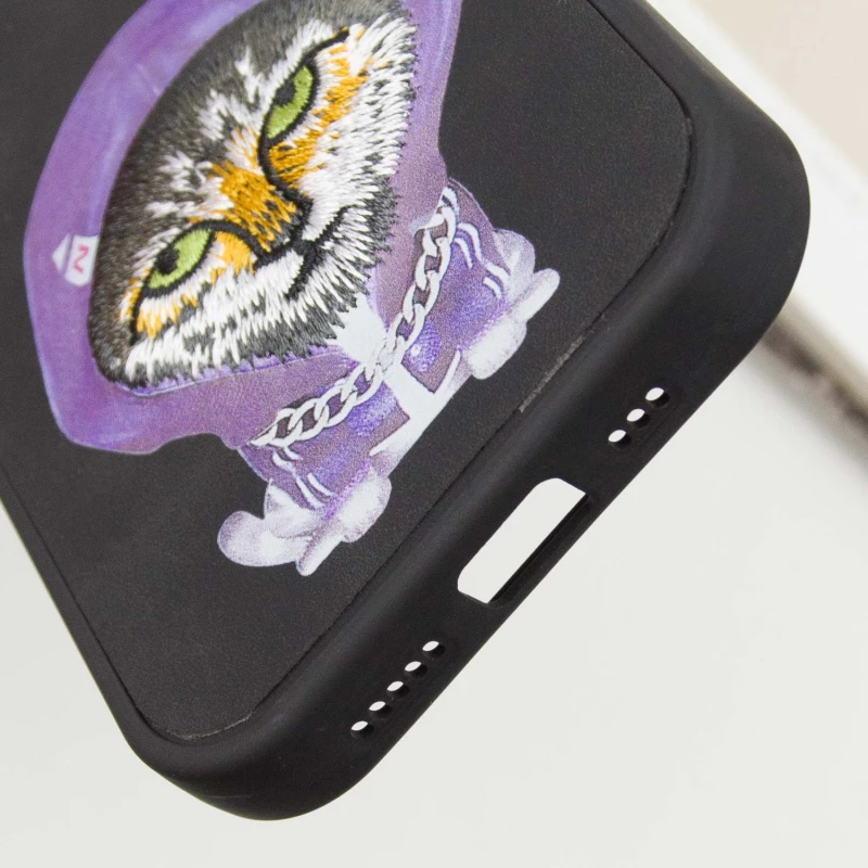 TPU+PC чехол с животными для Apple iPhone 16 Pro – Black Cat. Фото 7 из 7