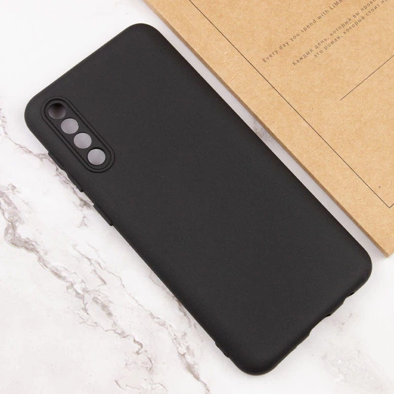 Кольоровий силіконовий чохол GETMAN із закритою камерою для Samsung Galaxy A50 (A505F) / A50s / A30s – Чорний / Black. Фото 4 з 4