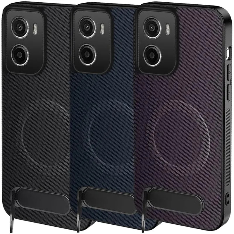 TPU+PC чохол Carbon Kickstand Magnetic Case для Motorola Moto G06 фото 1 з 1
