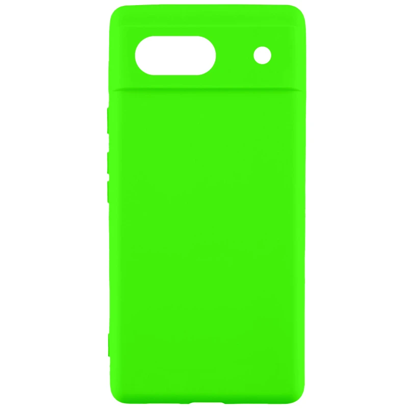 Кольоровий силіконовий чохол GETMAN із закритою камерою для Google Pixel 6 – Салатовий / Neon Green. Фото 1 з 1