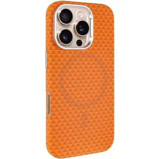 Чохол TPU+PC KVZV Triangular Pattern with Magnetic Fit для Apple iPhone 16 Pro Max — Orange